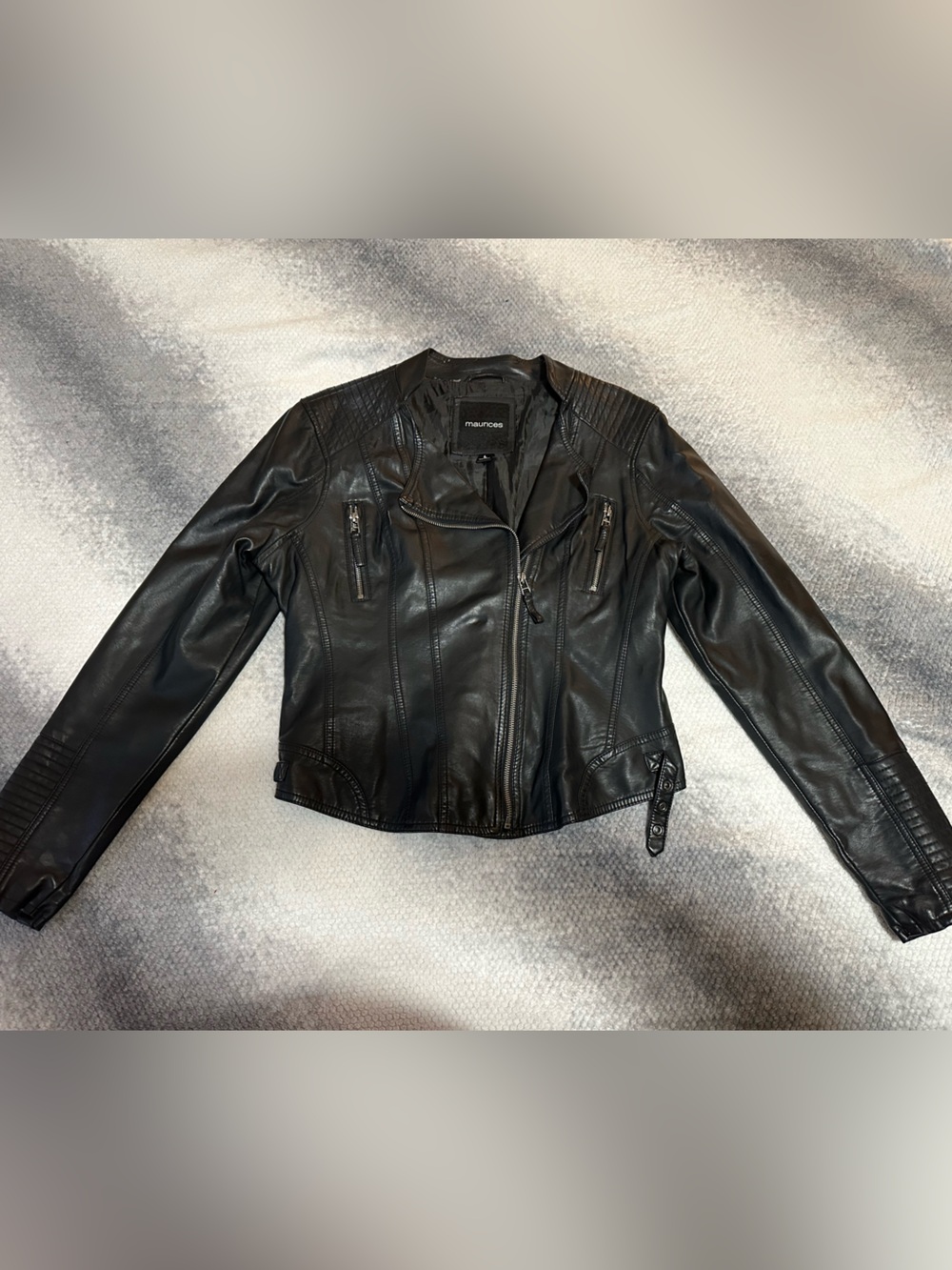 Maurices Black Faux Leather Biker Jacket
